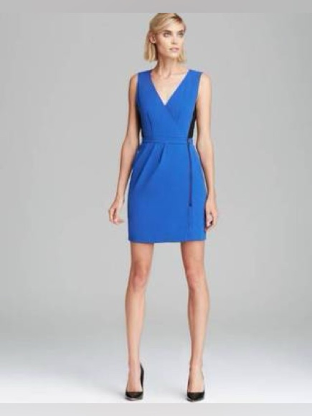 Marc by Marc Jacobs Anya Crepe Blue Black Dress Size 10 NWT